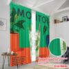 2pcs 2D Flat Printing Party Window Curtains Mojito Summer Drink Green Polyester Without Electricity Birthday Party for Home