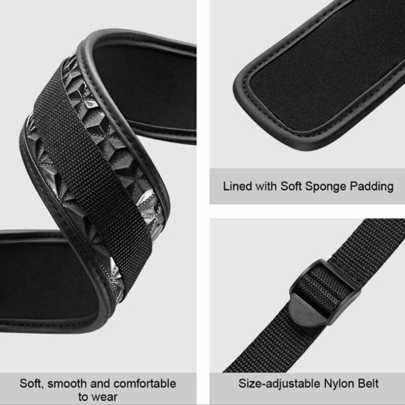 Upgraded Erotic Diamond Pattern Leather Handcuff and Leg Restraint Strap