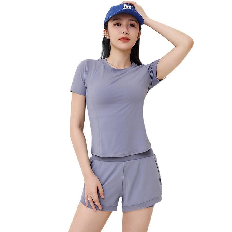 Women's Quick-Dry Mesh Yoga Top - Anti-Exposure, Short Sleeve, Summer Slimming.