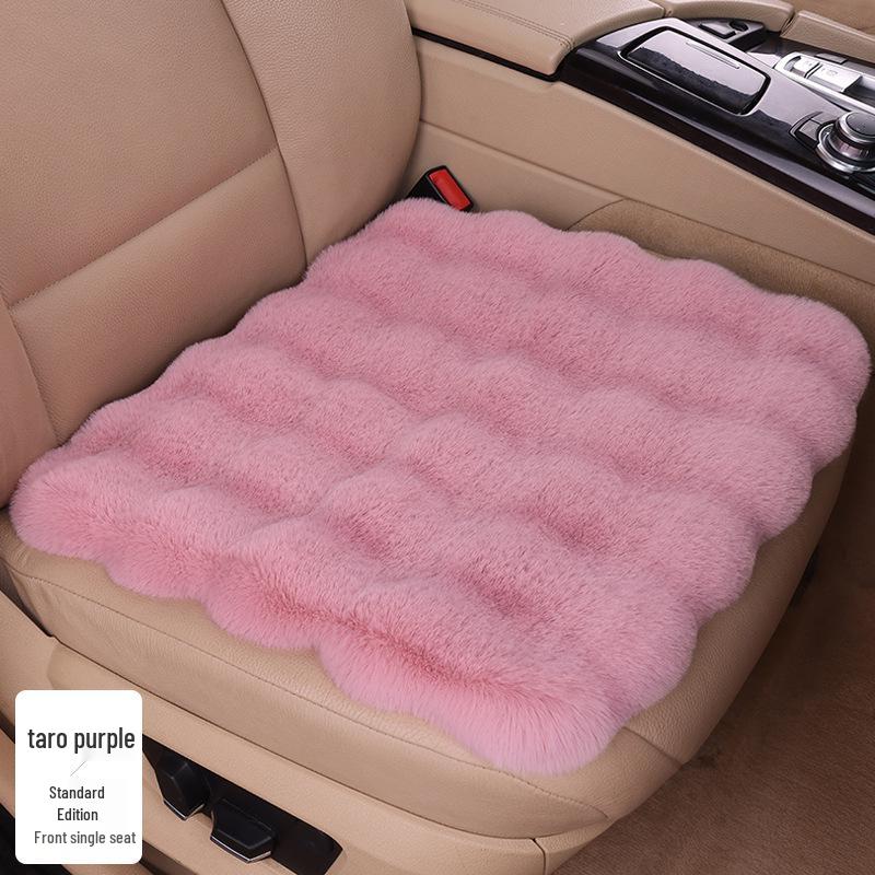 Winter Fleece Rabbit Fur Plush Car Seat Cushion 3-Piece Set