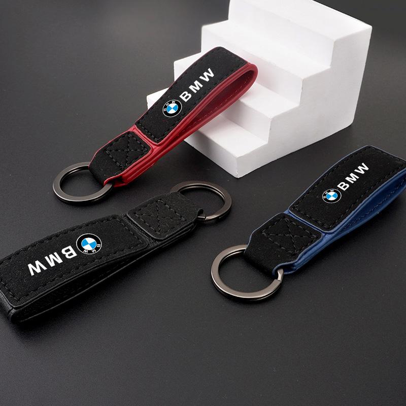 Fashion Luxury Car Key Chain Suede Leather Keychain Keyring for BMW Performance E36 E39 E46 E53 E90 M3 M5 X1 X3 X5 X6 X7 G20 G38 djbf00