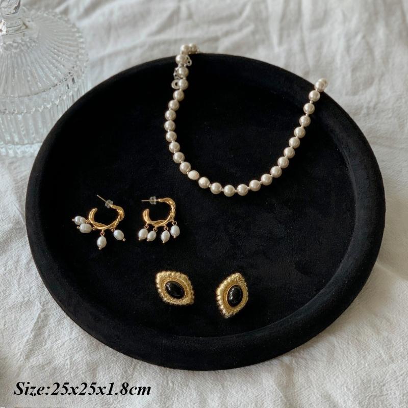 Retro Jewelry Display Tray Counter Earring Ring Display Trays Luxury Bracelet Storage Tray Live Streaming Jewelry Shooting Props