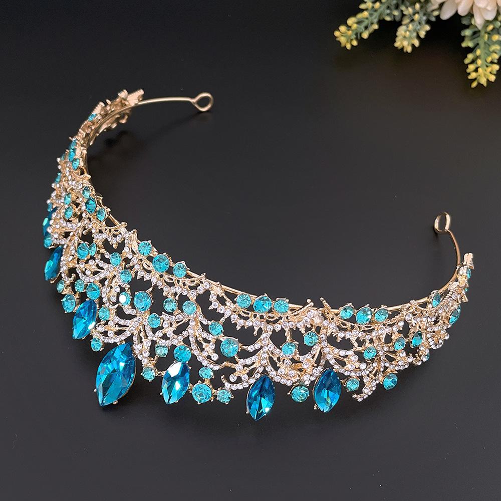 New Bridal Headwear Baroque Exquisite Crown Bride Light Gold Crown Wedding Accessories Crown Hair Accessories