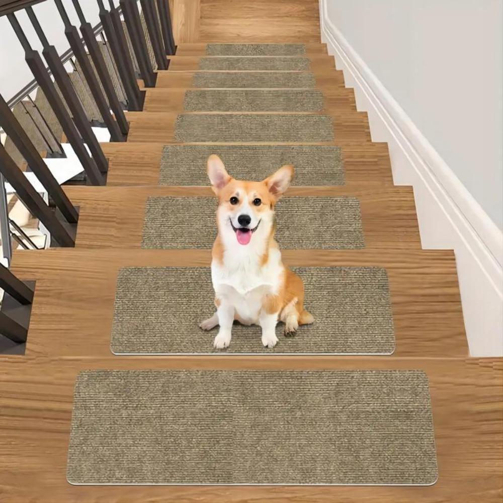 New 76X20cm Staircase Mat Self-adhesive Safety Stair Tread Carpet Mat Soft Stripe Non-Slip Protection Cover Pads Home Decor