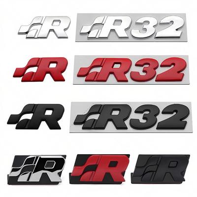 R32 Auto Logo für Volkswagen Bora Golf SR32 - Heckaufkleber und R Metallemblem für modifizierte Karosserie.