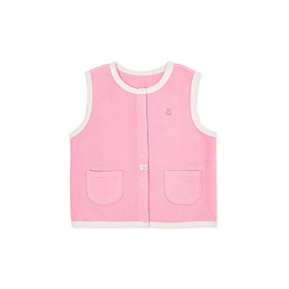 Organicmom Pink Cozy Fleece Vest Mkzlve08 Pink/110
