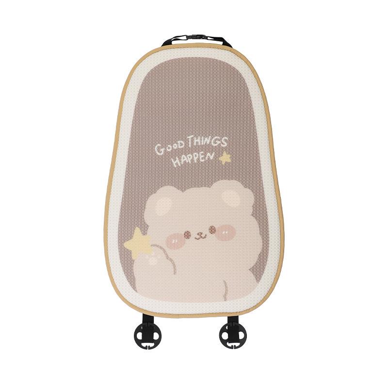 Cartoon Bear Headrest & Neck Pillow: Cute Plush Lumbar Support for Comfortable Car Rides