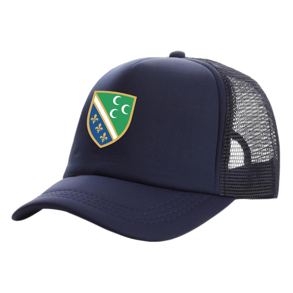 Bosniak National Flag In Sandzak Trucker Cap Summer Unisex Cool Bosnia Baseball Caps Unisex Mesh Net Hats