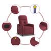 Vidaxl Reclining Massage Chair, Wine Red, Fabric Upholstered