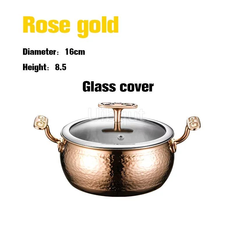 Commercial Inflatable Hotpot Special Pot for Induction Cooker Olla Thickened 304 Stainless Steel Single Person Small Hot Pot