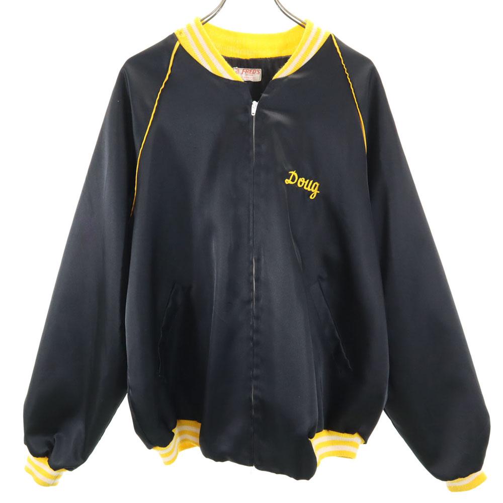 

OLD 70s 80s Back embroidery Long sleeve Blouson Black series Men s Used