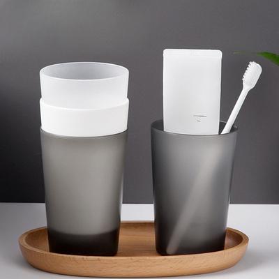 Mundspülbecher, Haushalt Einfacher Transparenter Zahnputzbecher Mattierter Partnerbecher Plastik-Zahnbürstenbecher, Trink- und Waschbecher