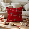 Cartoon C-Cocas C-Colas Cushion Cover Silky Short Plush With Invisible Zipper Dustproof Sofa Pillow Cover For Home Decor