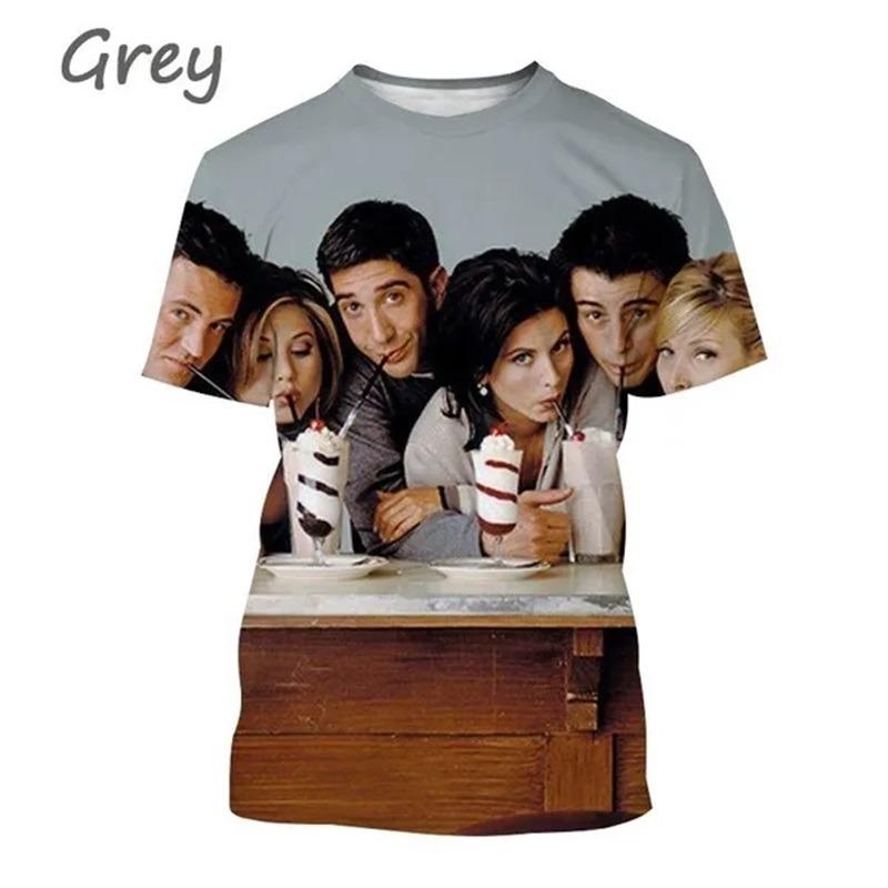 TV Show Friends Printed T-Shirt For Men Women FashionCrewneck Short Sleeve T Shirt  Streetwear Mens Casual Plus Size Tees Top