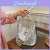 Trendy Sequin Bucket Bag Versatile Shoulder Bag For Women In Black Pink Silver Colors