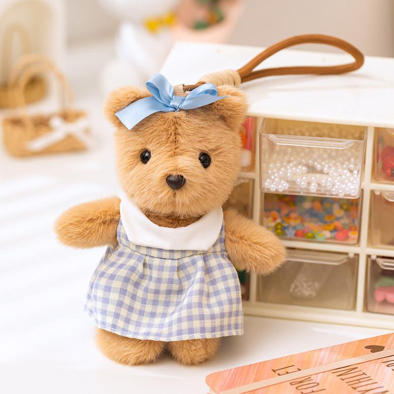 Dress Hoodie Teddy Bear Keychain Plush Toy Stuffed Doll Bag Decoration Gift