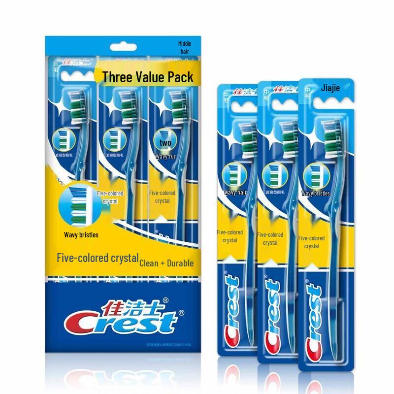 

Crest Colorful Crystal Medium Bristle Toothbrushes, 6-Pack