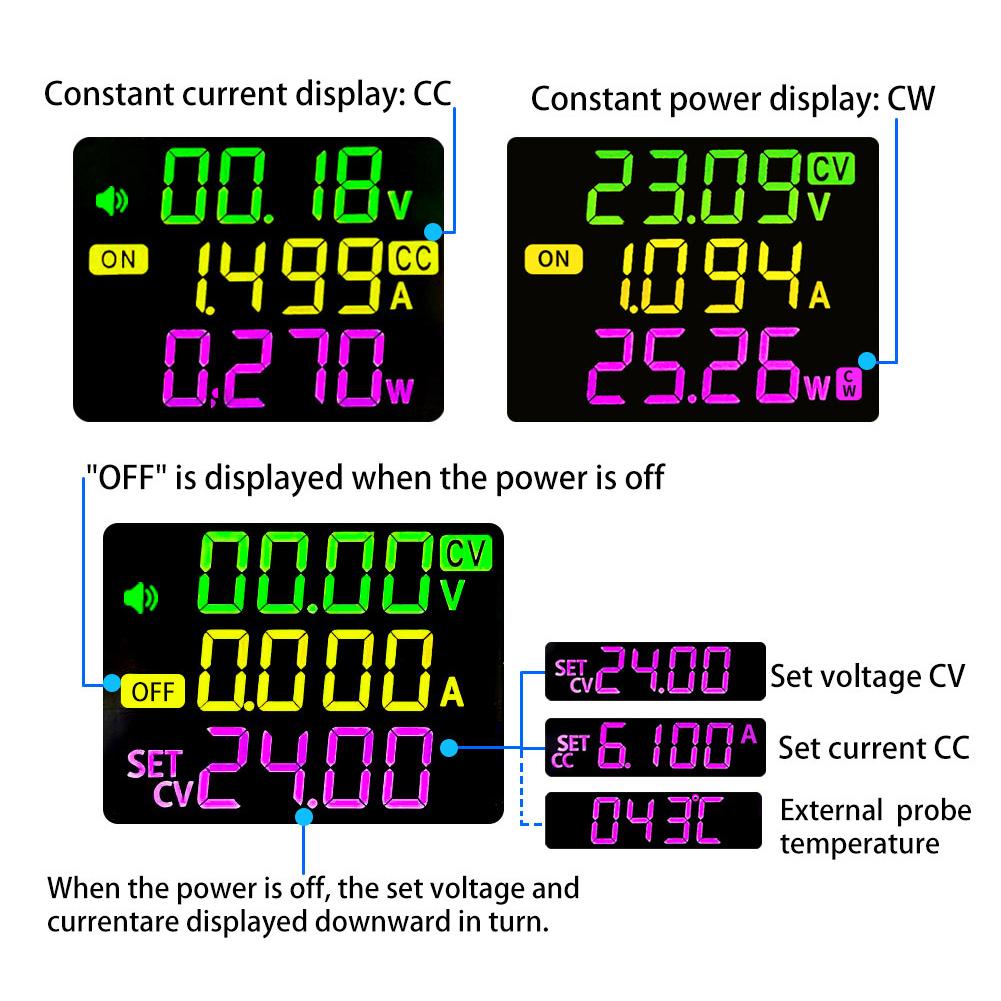 Digitales Gleichstrom-Spannungsregler-Stromversorgungsmodul Voller Betrachtungswinkel VA-Farb-LCD-Display