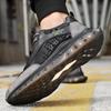 Spring and Autumn Men's Shoes Top Layer Cowhide Platform Trendy Versatile Sports Casual Shoes Lightweight Non-Slip Leather Tourism Running Shoes