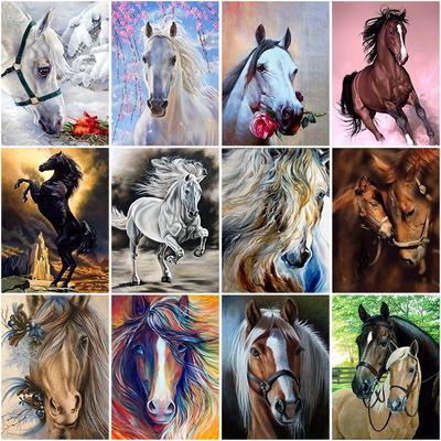 5D DIY Pintura Diamante Cavalo Animal Strass Ponto Cruz Bordado Diamante Rodada Completa Broca
