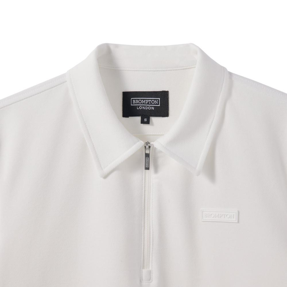 BROMPTON LONDON W Half Zip Collar T-Shirt - White (P242Wts352)