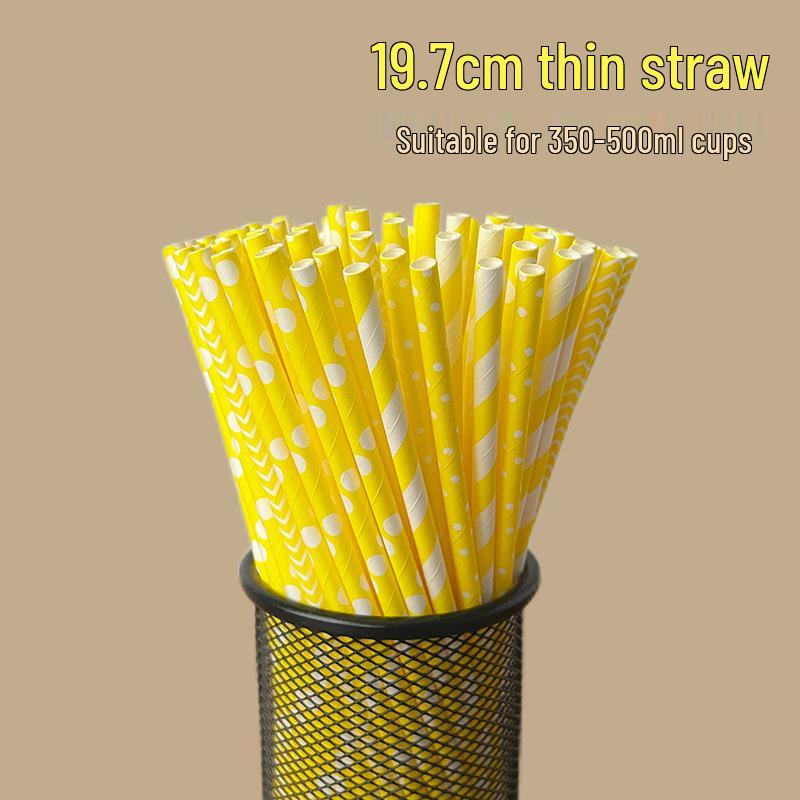 100 Biodegradable Striped Paper Straws - Colorful Drink Party Decorations