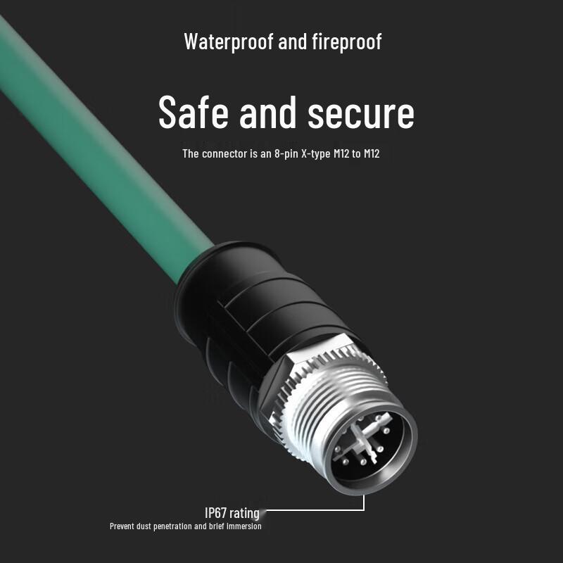 Baisende M12 to M12 8-Pin X-Coded Industrial Ethernet Cable