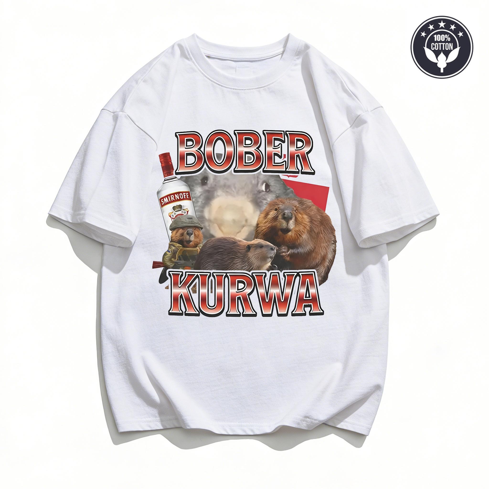 

Graphic T Shirts Men Y2k Aesthetic Bober Kurwa Fun Mouse Meme Print Short Sleeve Crew Neck Cotton Casual Tshirt Men s Streetwear S