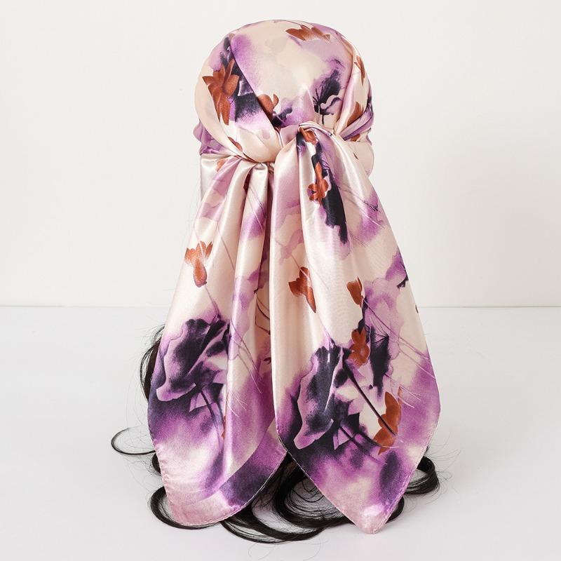 New cashew print silk scarf women's trend versatile shawl satin headscarf 90 square scarf scarf women