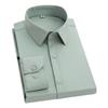 Men's Long Sleeve Bamboo Fiber Formal Shirt - White & Blue, Stretchable, Plus Size Available