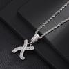 Hip Hop Letter Pendant Zircon Necklace Popular Instagram Personalized Accessory Niche Design Men's and Women's Pendant Necklace