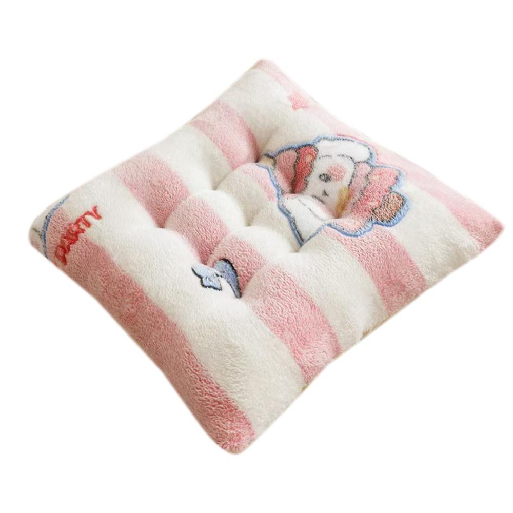 Plush Seat Cushion Square Stool Cushion Cute Back Cushion  for Home&Office