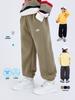 Boys' Trendy Embroidered Sweatpants 2025: Spring/Autumn Fashion Long Pants, Korean Style Solid Letter Casual Trousers