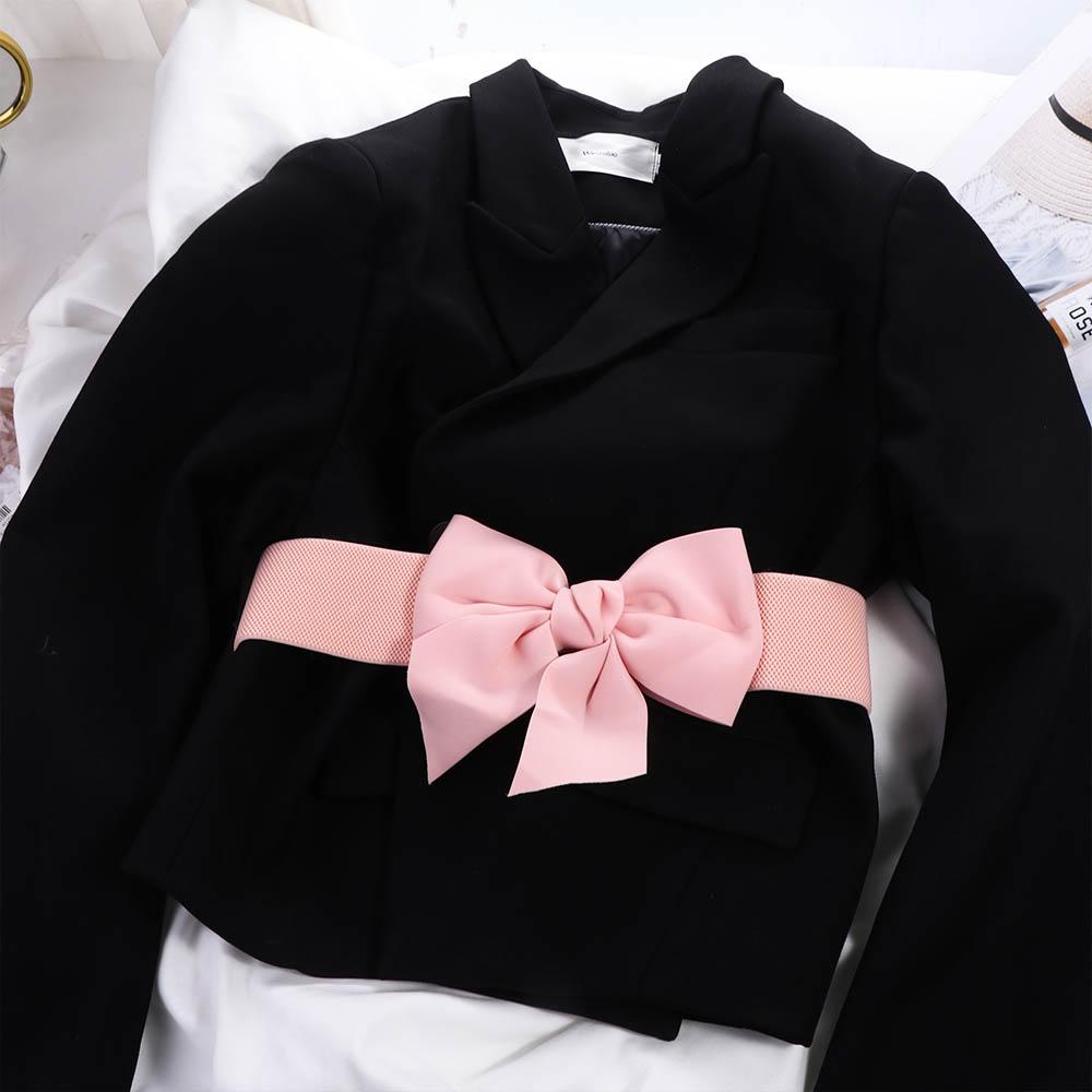Adjustable For Girls Elastic Vintage Korean Belt Large Bow Women Waistbands Dress Decoration