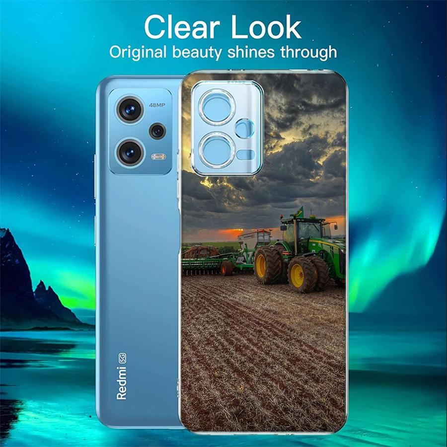 Landwirtschaftliche Maschinen Mähdrescher Handyhülle Für Redmi 12 13C 12C 15C 9 10 10C Note 13 Pro Plus 14 15 Pro 9T 9C 9A TPU Weiche Hülle Klar