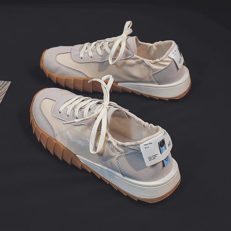 

Весна и осень Новые супер легкие дорожные туфли Универсальные кроссовки Cortez с мягкой подошвой из кожи Белые студенческие туфли 40 бежевый