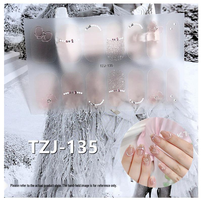 5D Gradient Retro Wearable Nail Art Stickers with Removable Adhesive