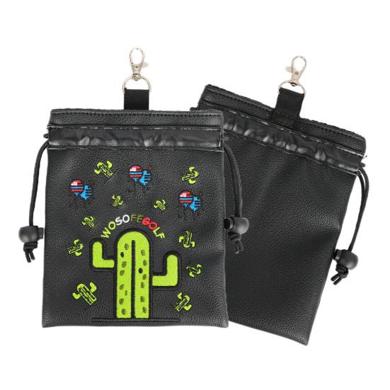 Golftasche mit Kordelzug, Golf-Tee-Tasche, Aufbewahrungstasche für Golfbälle, grüne Gabel, tragbares Golfzubehör für Golfbegeisterte