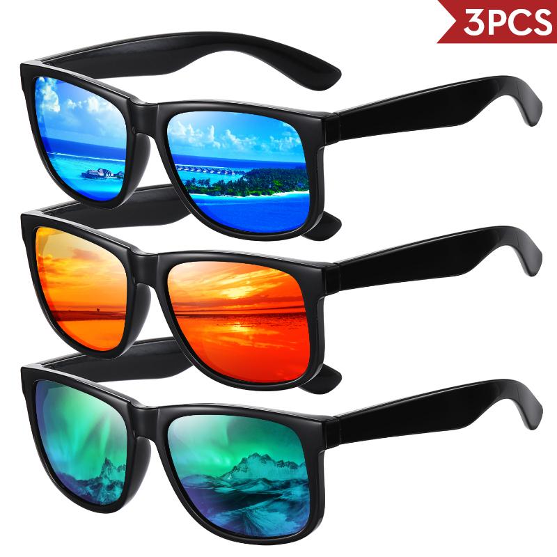 2/3 bucăți ochelari de soare polarizați unisex, colorați și casual, potriviți pentru condus, stat la coadă, vacanță, recuzită pentru filmare, UV400