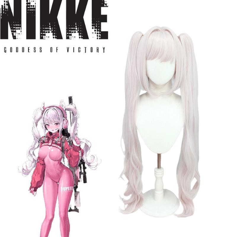 Nikke Victory Goddess Cosplay Wig In Light Pink And White