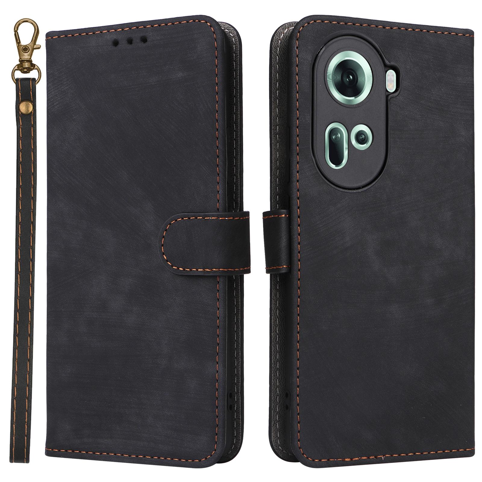 For Oppo Reno11 5G (Global) Case PU Leather Wallet Phone Cover with RFID Blocking A