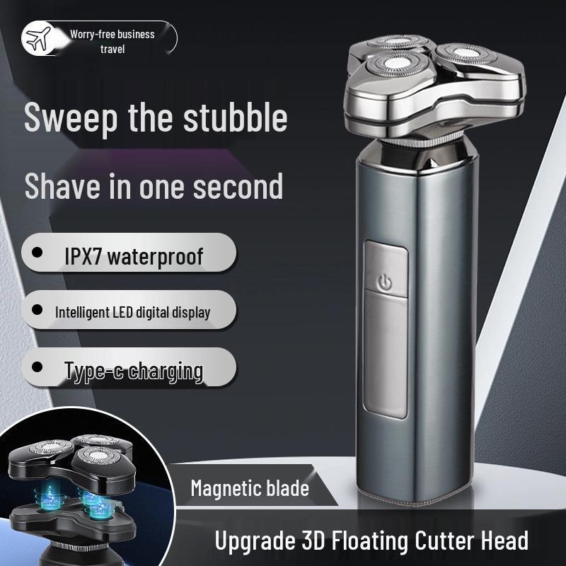 Men's Electric Shaver & Beard Trimmer: Aluminum, Full Body Washable, Digital Display