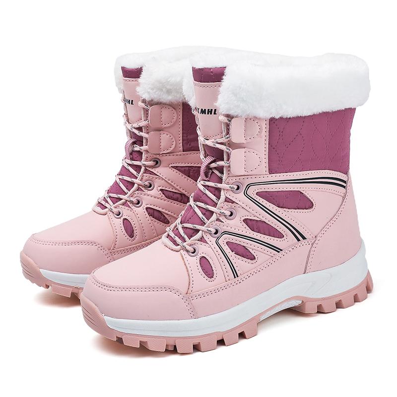 

Women’s Winter Boots Snow Boots Pink Hiking Boots Fashion Casual Cotton-padded Shoes Black Warm Lining Boots Plus Size EU: 42 розовый