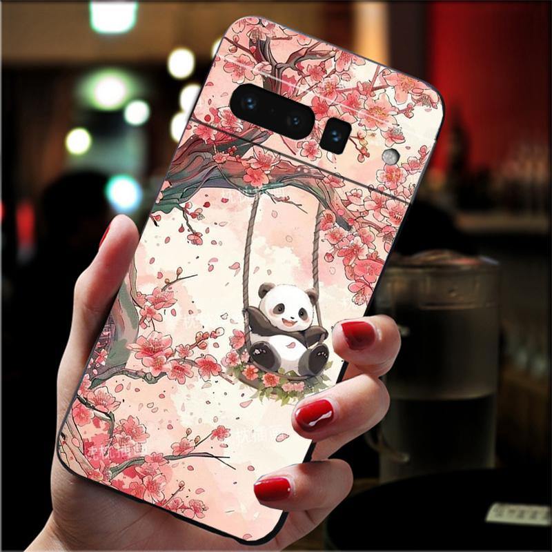 

For Google Pixel 10 9 Pro XL Silicone Phone Soft Case For Google Pixel 9A 8A 7A 6A 5 Cover Shell Cute cartoon panda Pixel 9 Pro XL