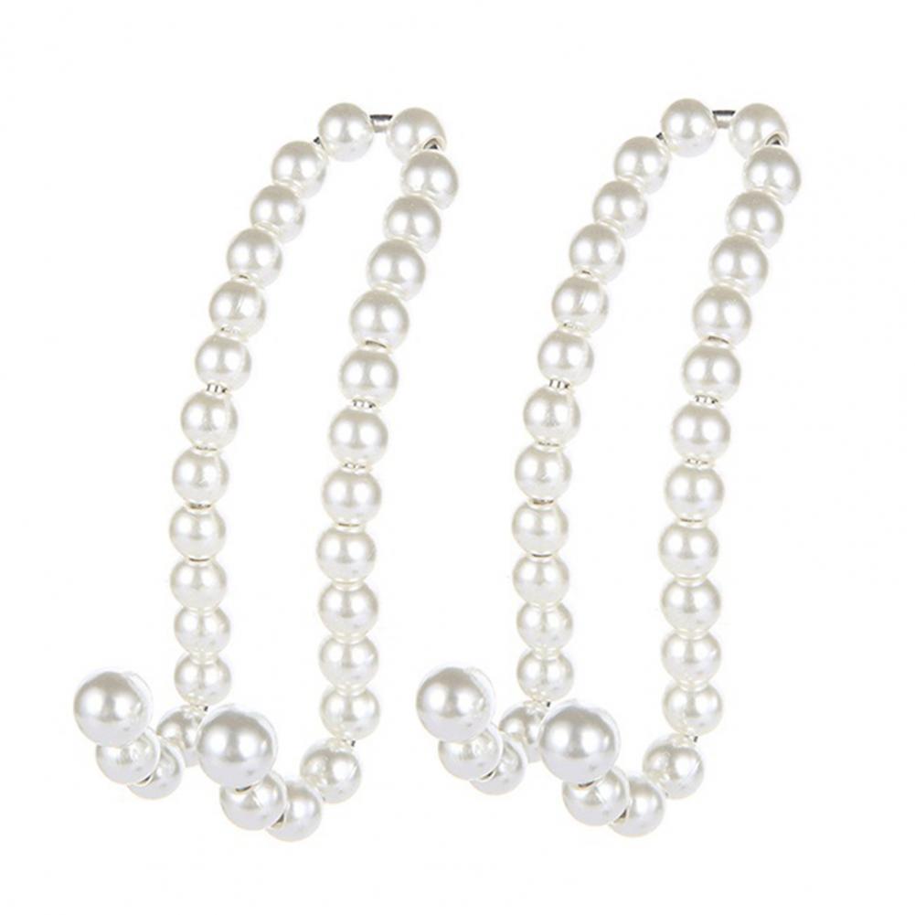 

Car Rear Seat Hook White Pearl Hanger Car Hook Half Open Design Auto Hook Stainless Steel Car Seat Headrest Hooks Car Accessorie