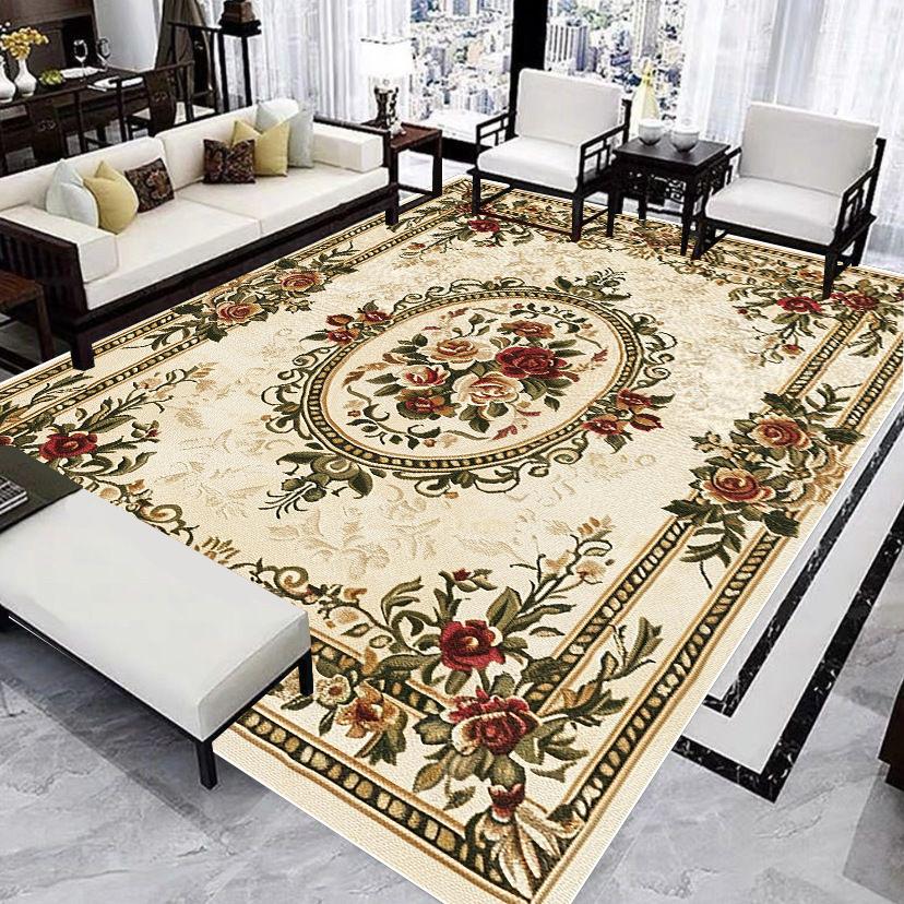 Luxury Flower Decoration Carpets Living Room European Style Rugs Home Hall Soft Floor Mat Room Decor Doorway Hallway Carpet