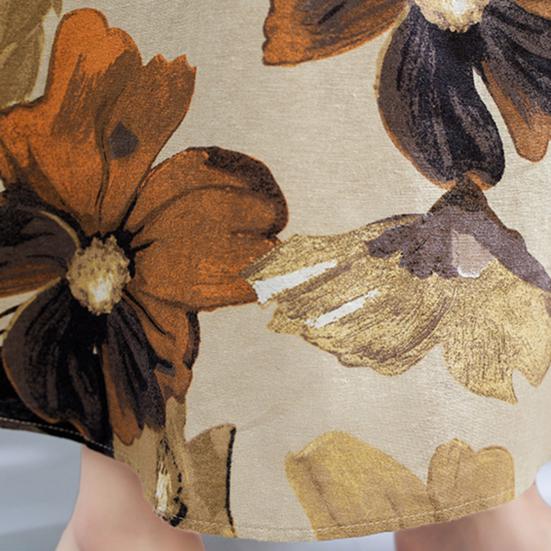 Boho Plus Size Cotton Linen Dress for Women Summer Sleeveless Printed Loose