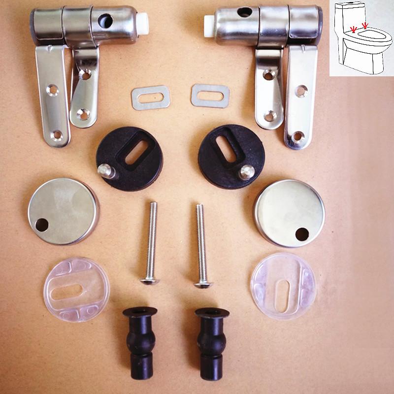Toilet Seats Stainless Steel Slow Drop Quick Release Hinge,Toilet Seats Lid Solid Wood Resin Gold Silver Hinge Fittings Slowly