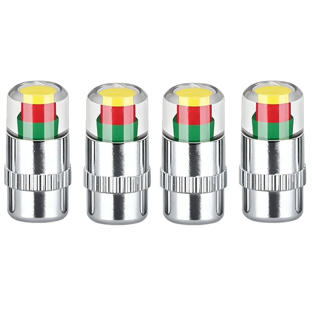 2.4Bar 36PSI Tyre Pressure Monitor Valve Caps Easy To Read 3 Color Eye Alert Tyre Valve Caps Pressure Monitor Indicator for Cars