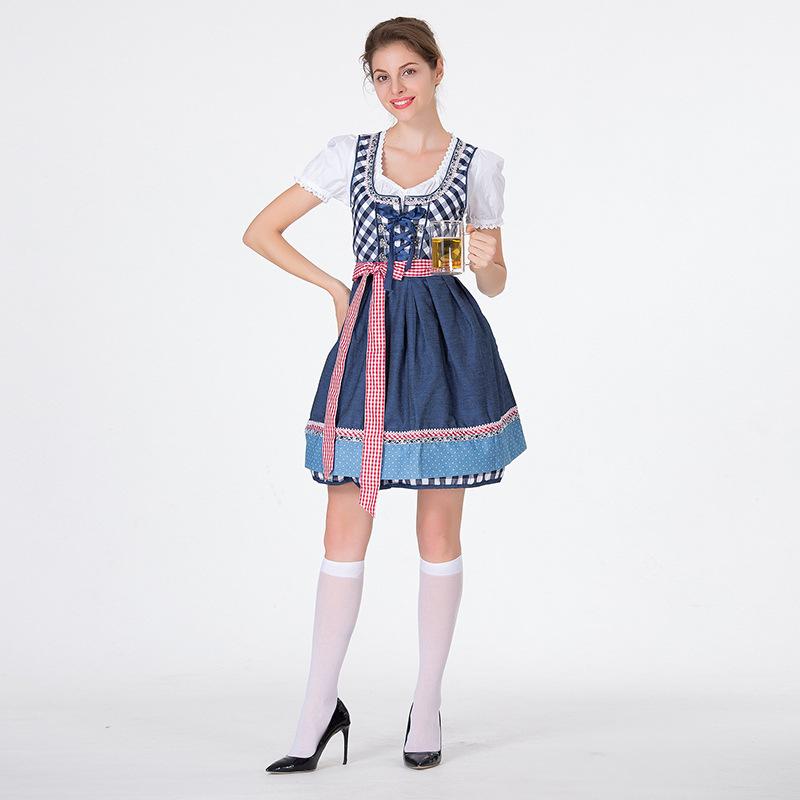 Cotton embroidered maid maid dress, German Oktoberfest Bavarian traditional beer dress, adult dress 3XL